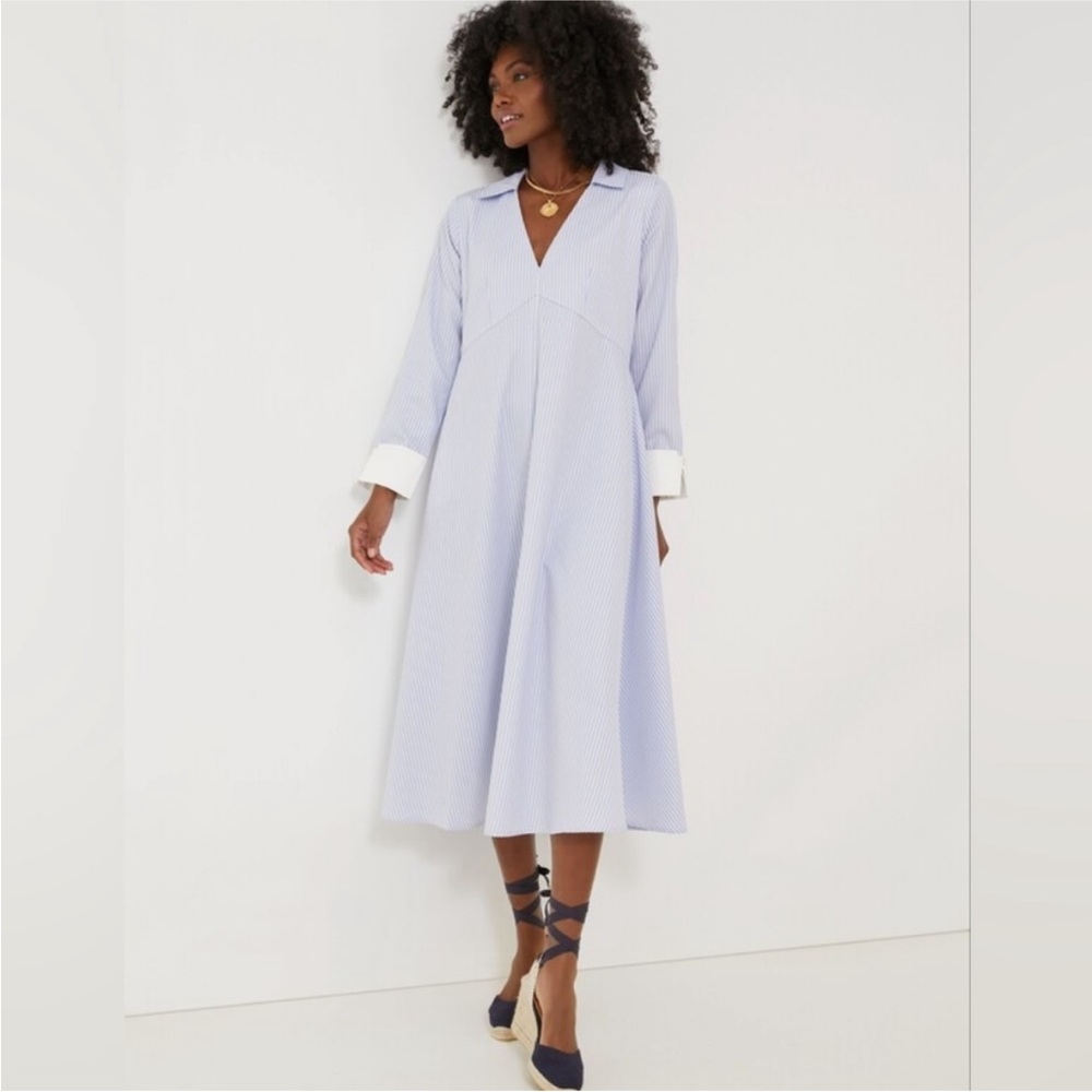 NWT Pomander Place Blue Stripe Cannes Dress, Size M